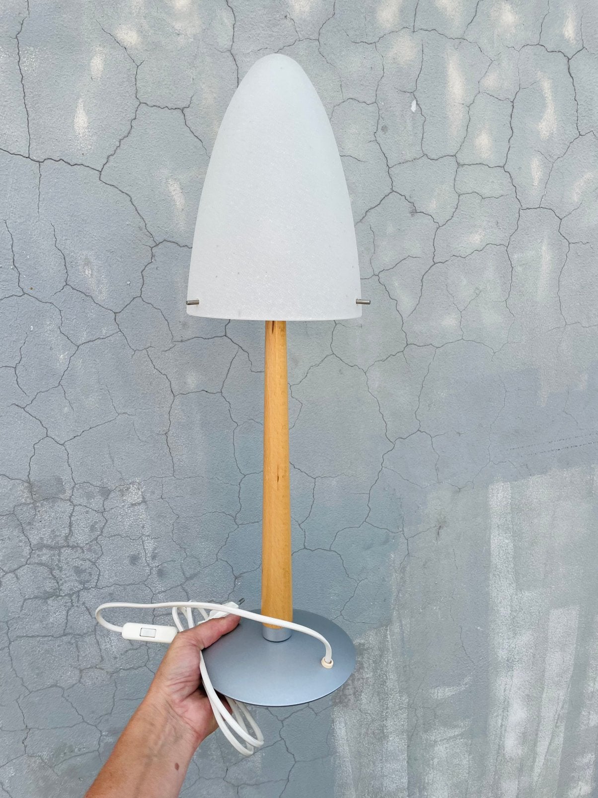 1980’s Mushroom Rocket Lamp Hema Sevilla, Vintage, Met schakelaar, E14 (klein), Wit