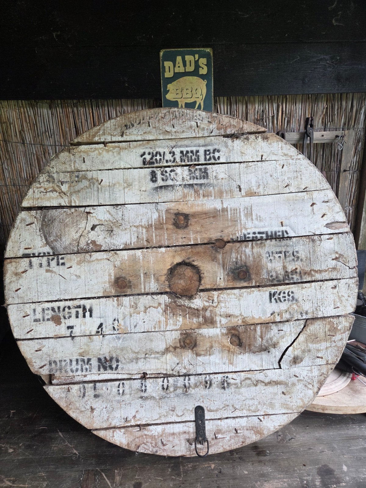 Antieke houten schijf - Decoratief, Ophalen