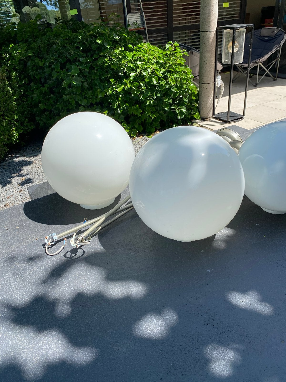 Grote en kleine bol lampen a la Gispen - diverse maten, Ophalen, Wit, Overige merken, Gebruikt