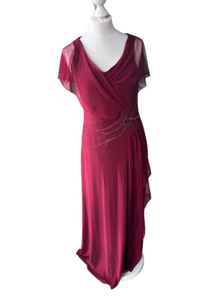 Lange Gala Jurk, Maat 38/40 (M), Ophalen of Verzenden, Zo goed als nieuw, Rood