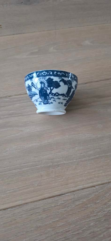 Antiek Chinees porseleinen kommetje met blauw-wit decor, Ophalen of Verzenden