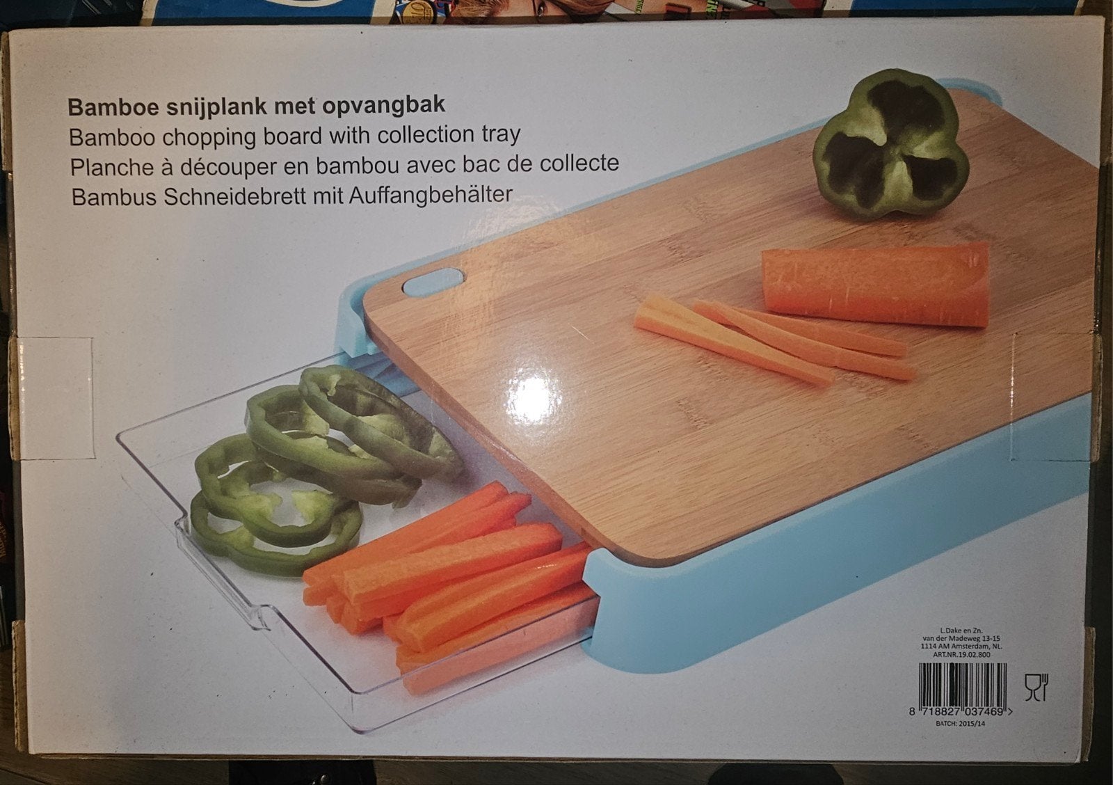 Nieuwe Bamboe Snijplank met Opvangbak, Hout, Snij-/serveerplank, Nieuw, Ophalen of Verzenden