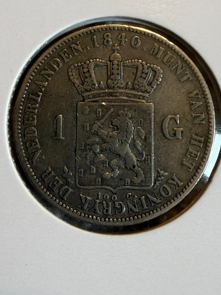 Gulden 1840 Willem I, Postzegels en Munten, Munten | Nederland, 1 gulden, Zilver, Ophalen of Verzenden, Koning Willem I