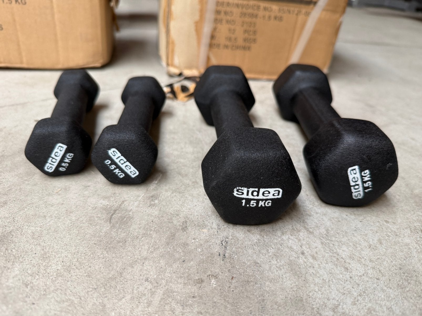 Nieuwe Sidea Dumbells 34 sets 2x 0,5kg ,15 sets 2x1,5kg, Ophalen, Nieuw, Dumbbell