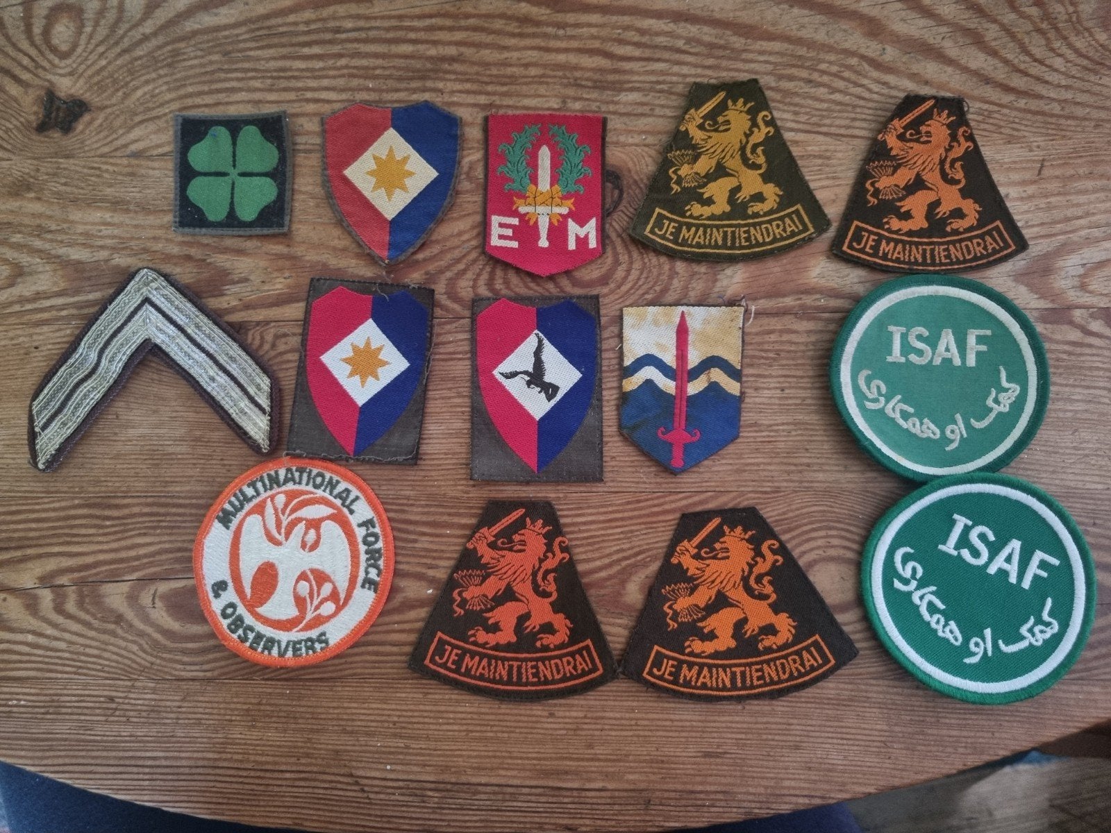 Lot MOUWEMBLEMEN KONINKLIJKE LANDMACHT, Ophalen of Verzenden, Landmacht, Nederland, Embleem of Badge