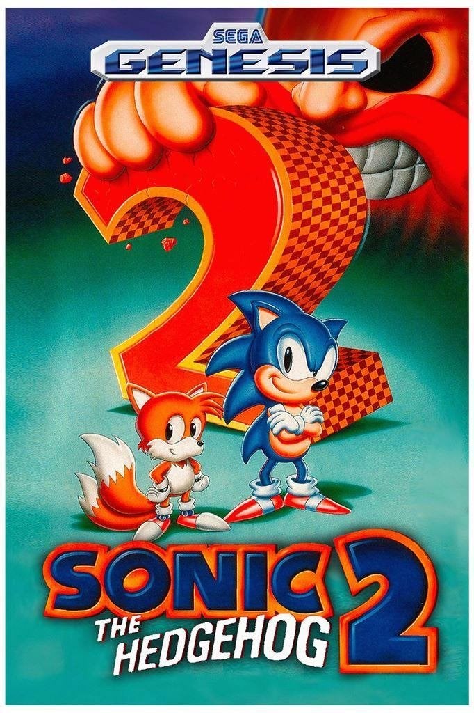 SONIC THE HEDGEHOG 2 Sega videogame Poster, Avontuur en Actie, Verzenden, 1 speler, Nieuw