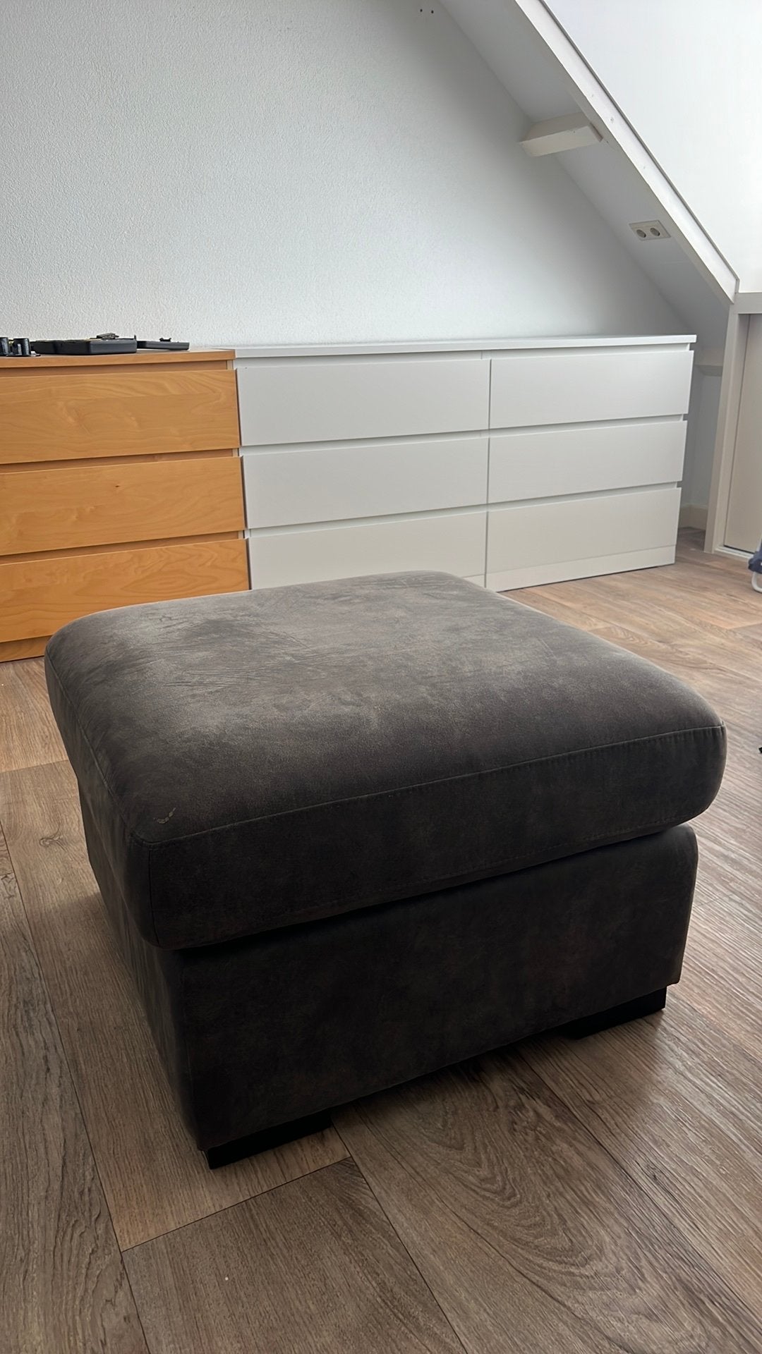 Pronto hocker grijs/bruin 70x70x45, Ophalen, Zo goed als nieuw, 50 tot 75 cm, Vierkant