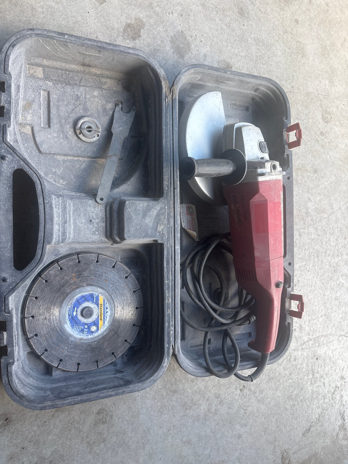 Profitech Diamant Haakse Slijper 230V met Koffer en Bladen, Ophalen, Gebruikt, 1000 watt of meer, Haakse handslijpmachine