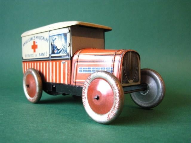 Militaire blikken ambulance Peugeot 201 Frankrijk 1930, Antiek en Kunst, Antiek | Speelgoed, Ophalen of Verzenden