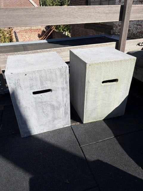 beton look blokken, Tuin en Terras, Ophalen, Gebruikt, Bijzettafel, Loungeset