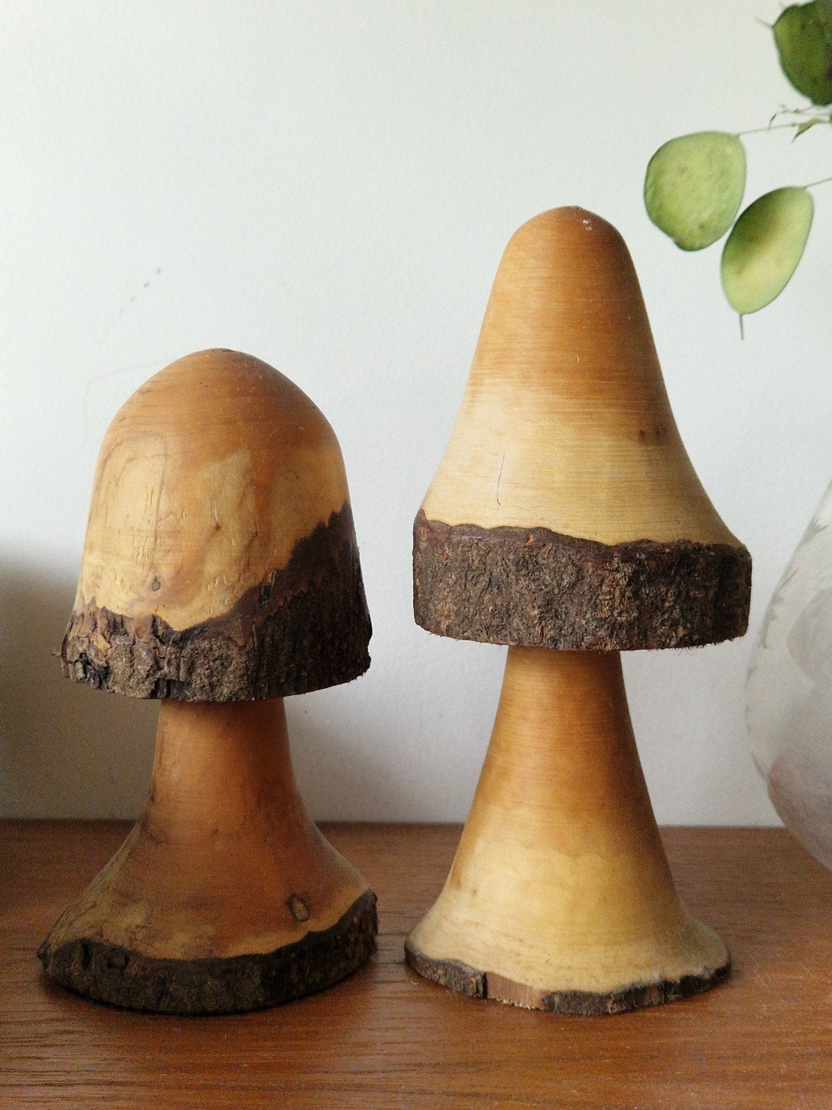 Antroposofische handgemaakte houten paddestoelen vintage, Ophalen of Verzenden