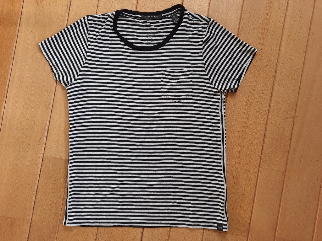 SCOTCH & SODA t- shirt grijs zwart streep maat M - nieuw -, Maat 38/40 (M), Zwart, Nieuw, Scotch & Soda