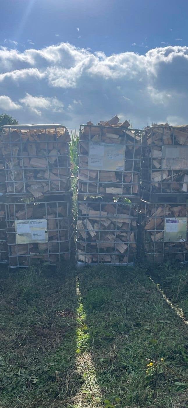 Droog eiken- en beukenhout, direct stookklaar, Tuin en Terras, 3 tot 6 m³, Ophalen of Verzenden, Eikenhout, Blokken