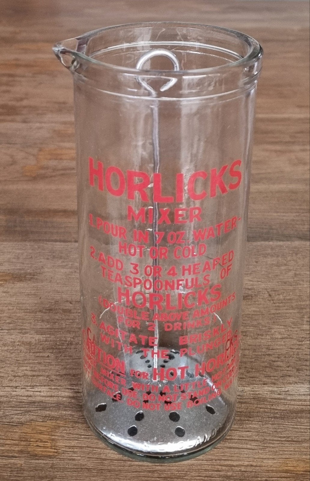Vintage Horlicks mixer met originele metalen plunjer, Ophalen of Verzenden