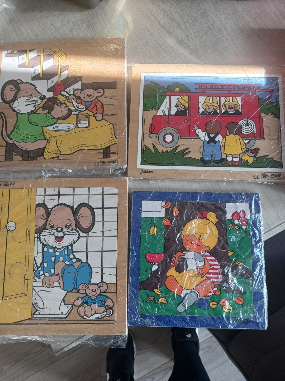 4 houten kinderpuzzels, diverse thema's van educo/rolf, Kinderen en Baby's, Speelgoed | Kinderpuzzels, Ophalen, 2 tot 4 jaar, Zo goed als nieuw