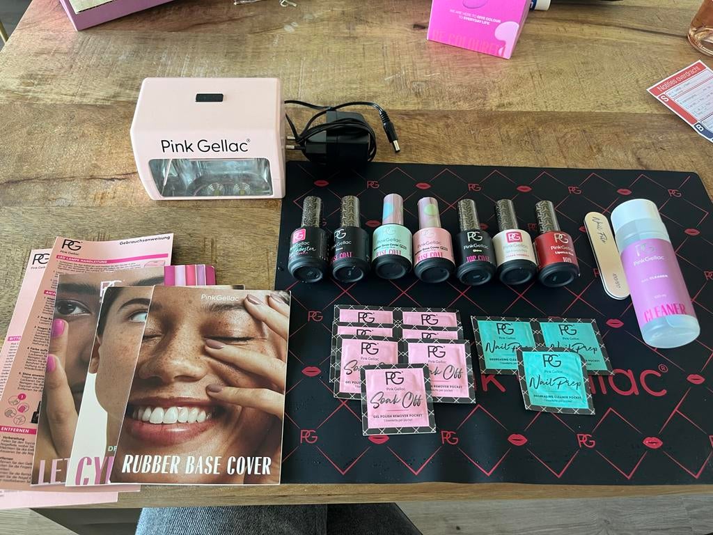 Pink Gellac met UV/LED lamp, Overige kleuren, Ophalen of Verzenden, Zo goed als nieuw, Handen en Nagels