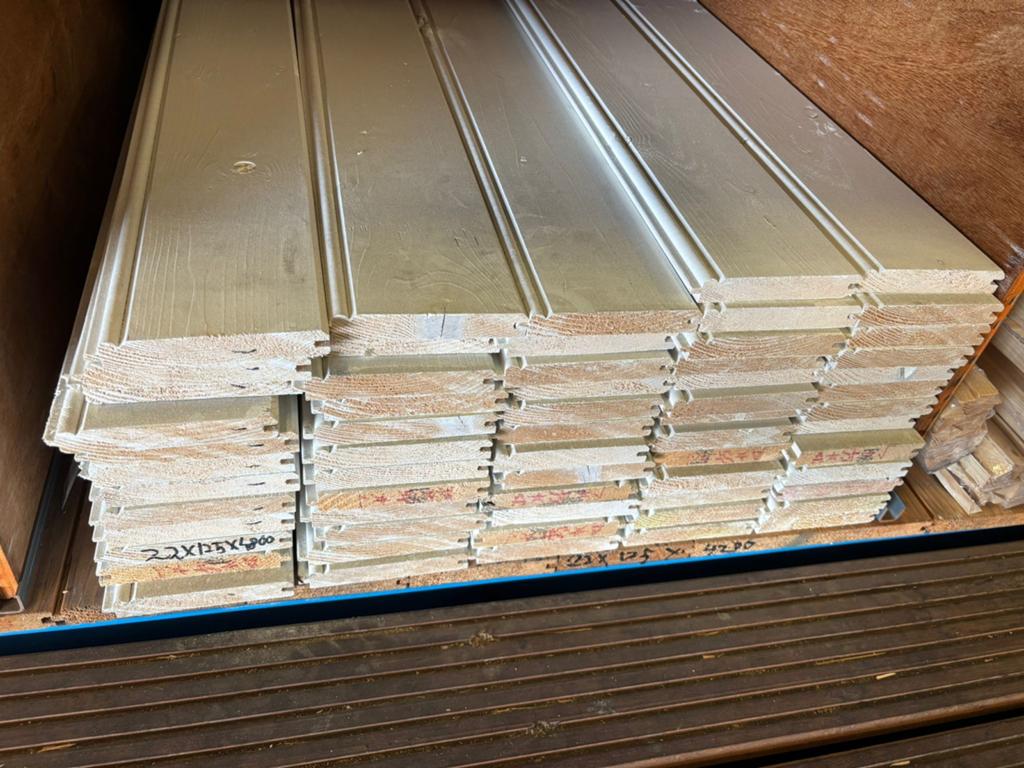 Vuren B GG-kraaldeel wit gegrond 22x125x480cm (62 stuks), Ophalen, Nieuw