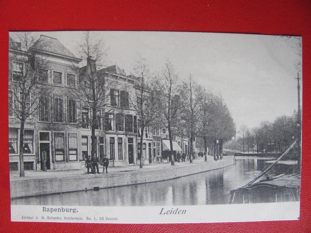 Leiden 1902 Nieuwe rijn en Koreneurs, Ophalen of Verzenden, Voor 1920, Gelopen, Zuid-Holland
