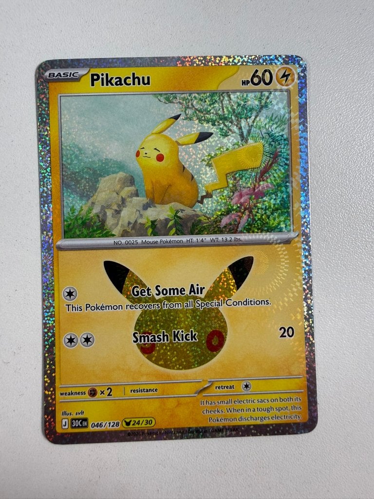 046/128 Pikachu 30th Celebration Pokemon Kaart, Ophalen of Verzenden, Nieuw, Losse kaart