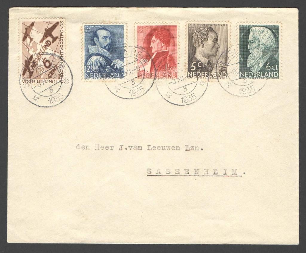 Nederland Brief met 283/6 Herdenking Erasmus, Ophalen of Verzenden, Envelop