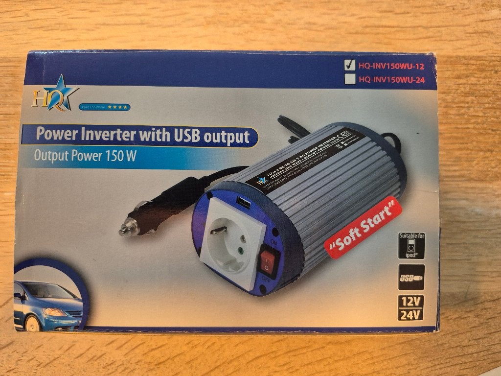 Power Inverter met USB-uitgang 150W 12V/24V, Ophalen of Verzenden