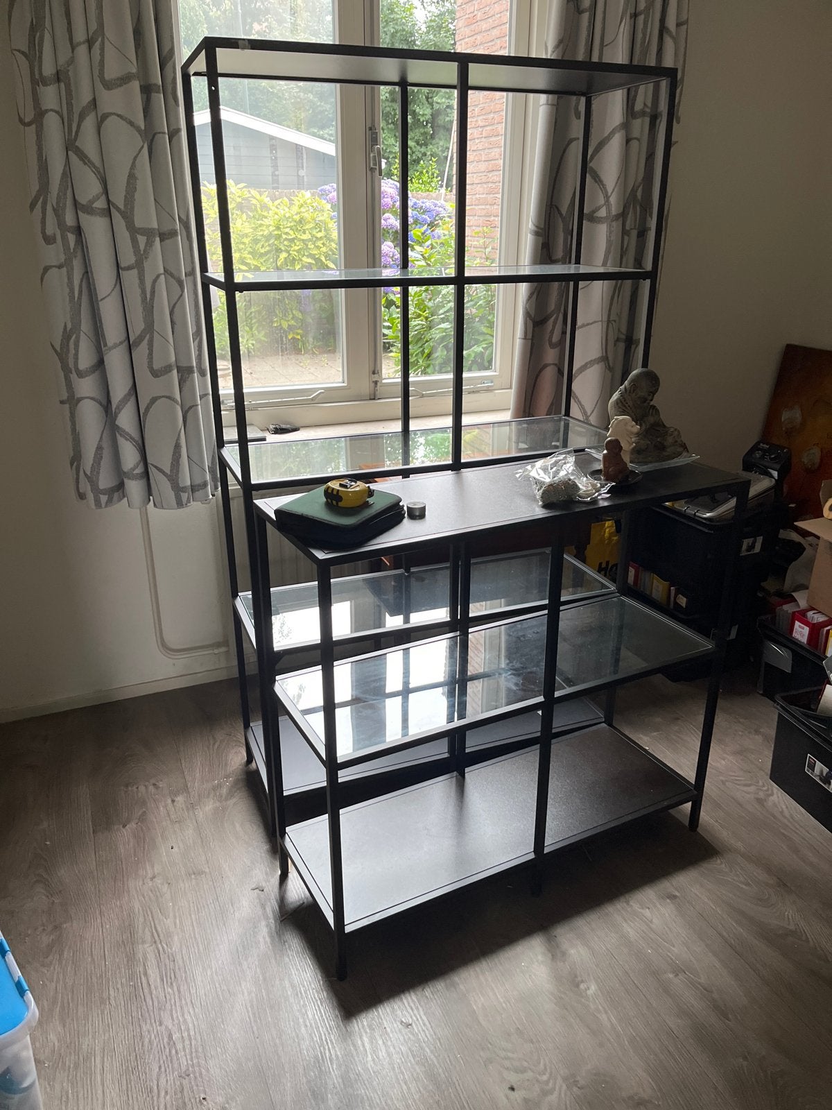 IKEA FITSJO Stellingkasten (hoog en laag) met glas, Ophalen, Zo goed als nieuw