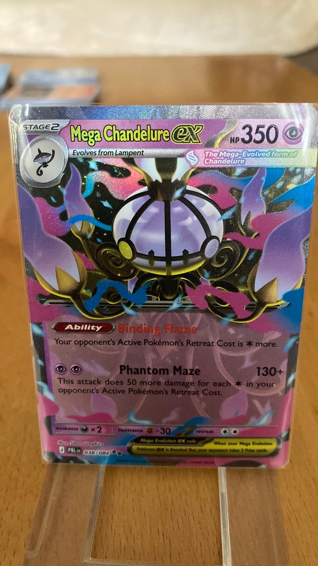 Pokemon Mega Chandelure Ex 38/84 Pitch Black 3,00 euro, Ophalen of Verzenden, Zo goed als nieuw