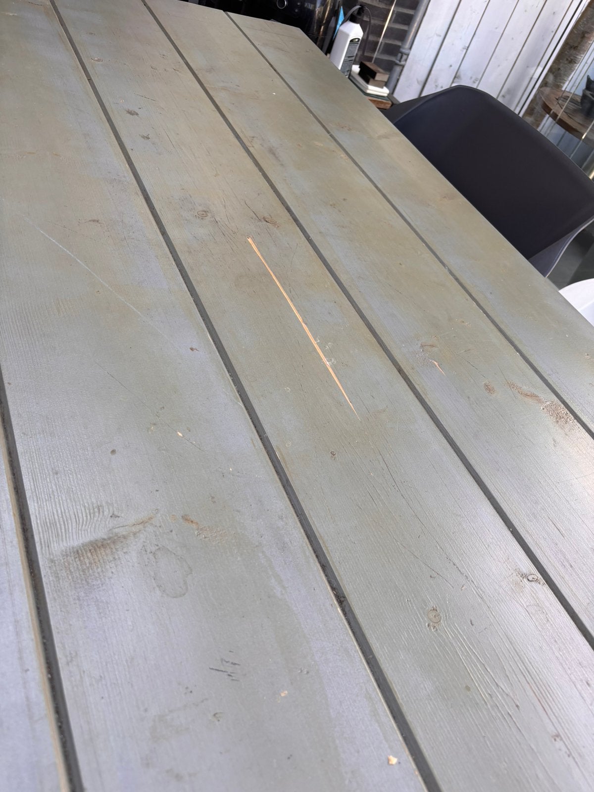 Degelijke tuintafel, Tuin en Terras, Ophalen of Verzenden, Gebruikt, Rechthoekig, Hout