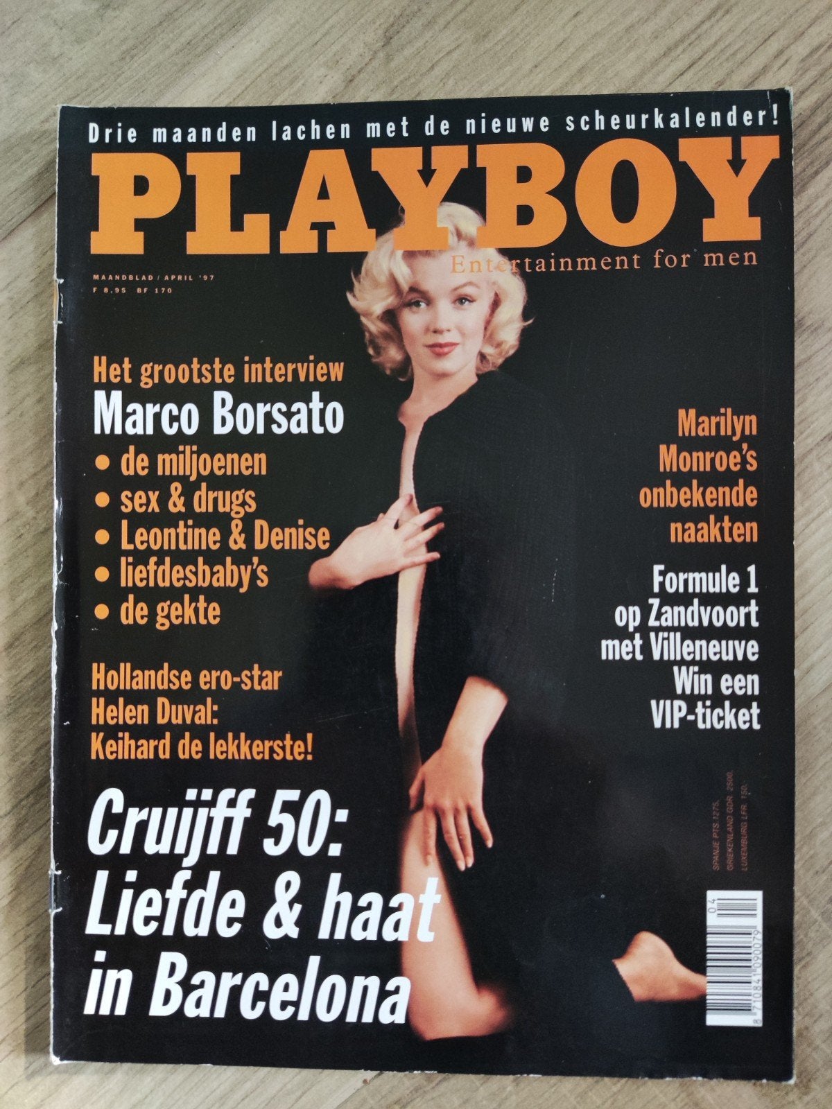 Playboy Maandblad April '97 - Marilyn Monroe, Marco Borsato, Verzamelen, Ophalen of Verzenden, 1980 tot heden, Nederland, Tijdschrift