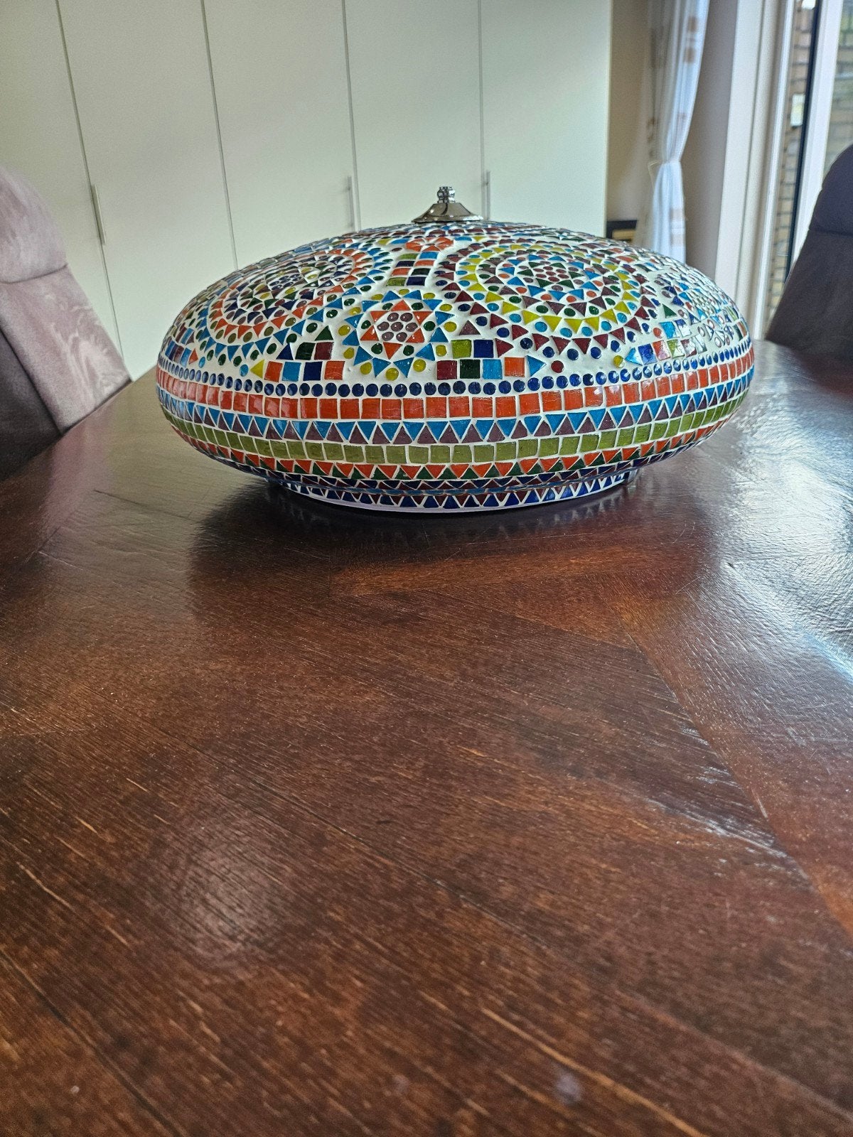 Arabische plafonnière met mozaïekpatroon, Huis en Inrichting, Ophalen, Gebruikt, Glas, Arabisch, Oosters, Mozaïek