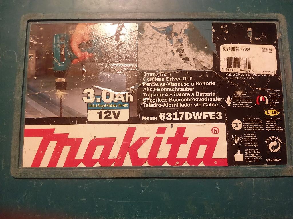 Makita  accuboor, Ophalen of Verzenden, Gebruikt, Minder dan 400 watt, Boor- en Schroefmachine