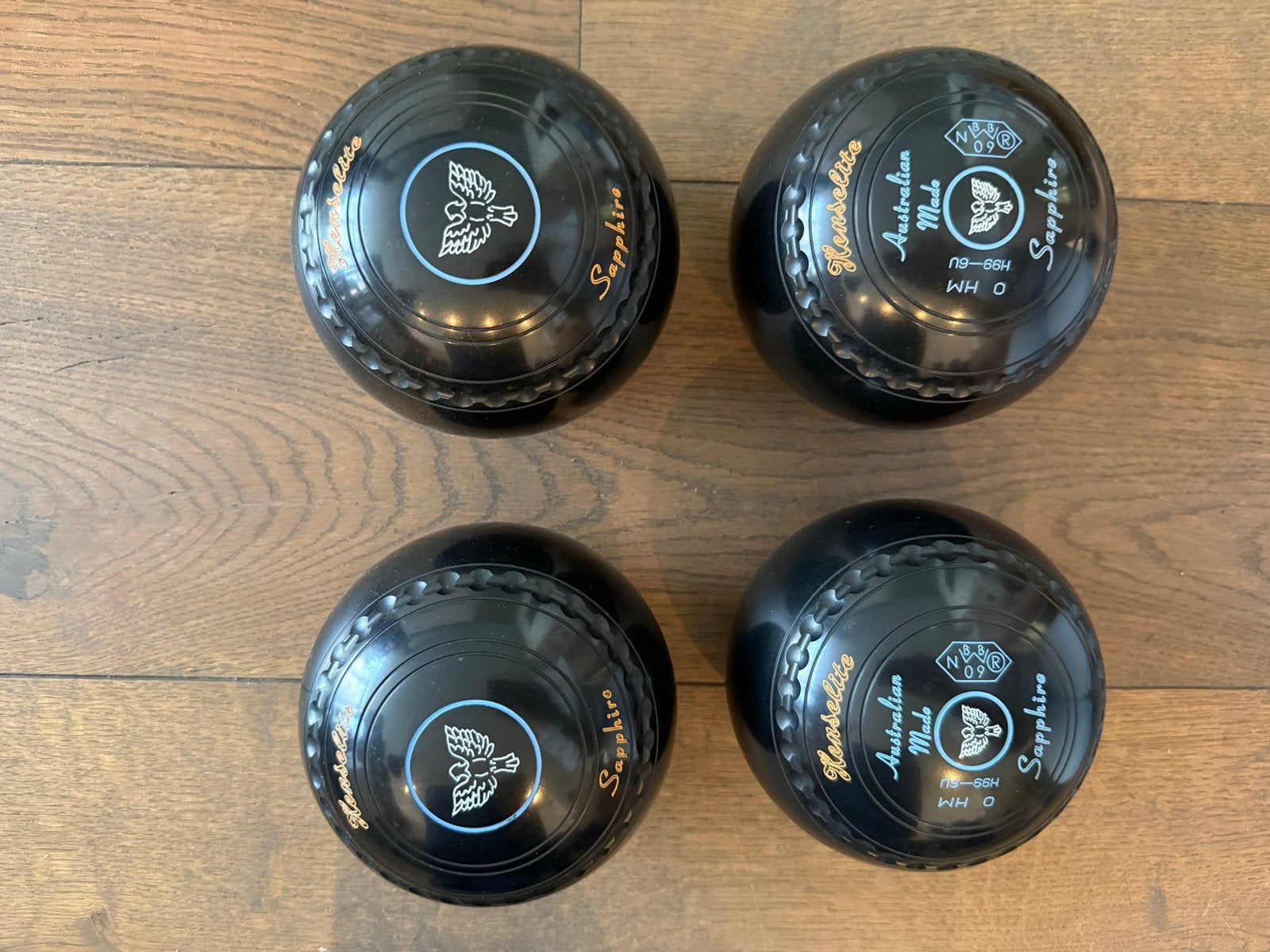 Henselite Sapphire Lawn Bowls Set - Australische makelij, Ophalen, Gebruikt