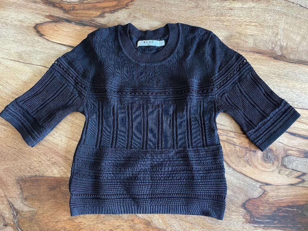 Schitterend zwart NA-KD / NAKD top maat S, Zwart, Ophalen of Verzenden, Zo goed als nieuw, Lange mouw