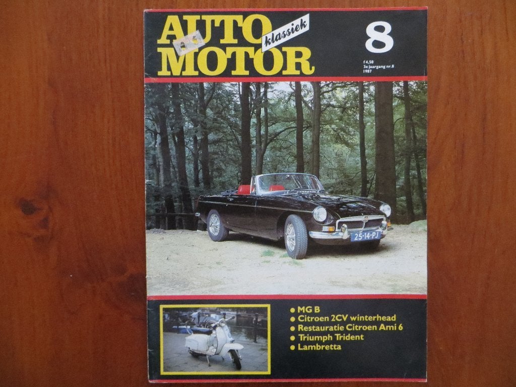Auto Motor Klassiek 8 1987 MG B, Lambretta, Triumph Trident, Boeken, Ophalen of Verzenden, Nieuw, Citroën