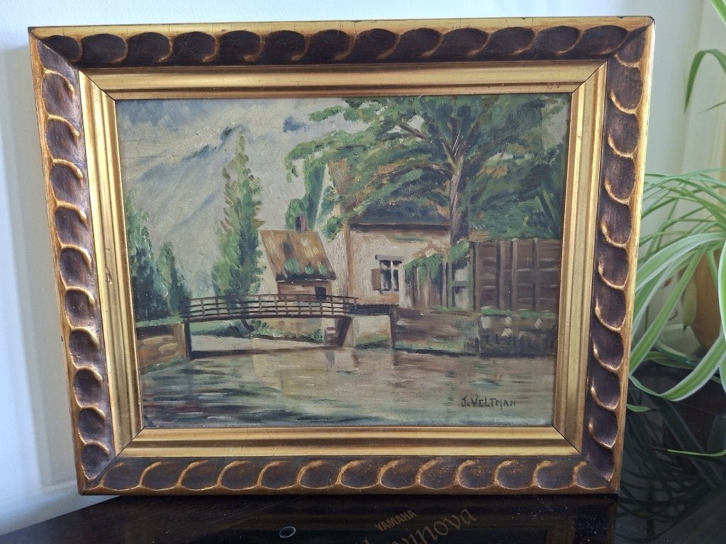 Maastrichtse schilder J Velthuis, Antiek en Kunst, Paneel, Oud hollands, Ophalen of Verzenden, Gedateerd