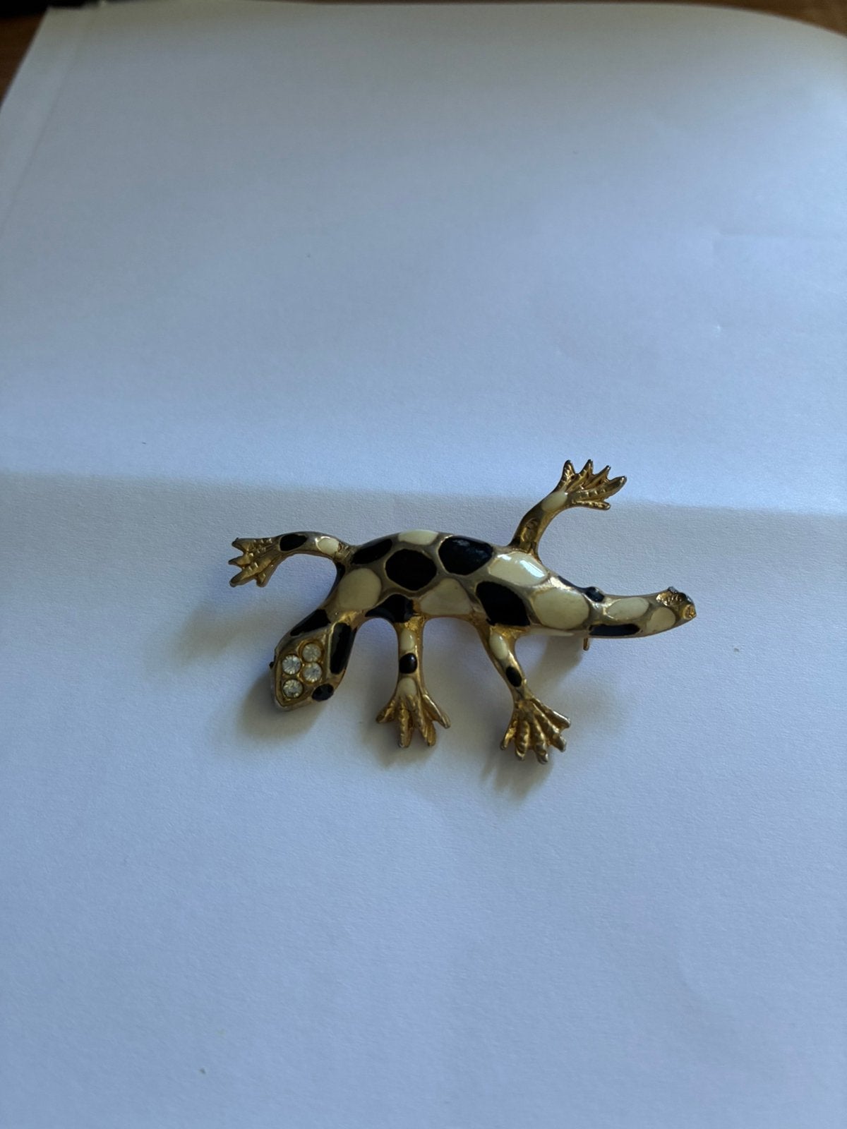 Vintage hagedis broche Dior- stijl, Overige materialen, 4 tot 7 cm, Ophalen of Verzenden, Zo goed als nieuw