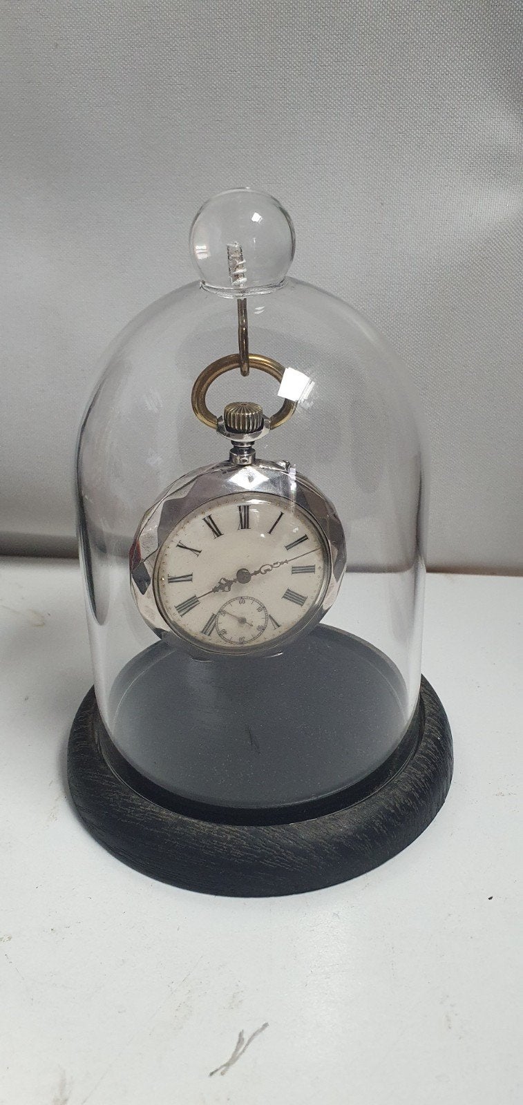 zilveren zakhorloge  met stolp, Antiek en Kunst, Ophalen of Verzenden