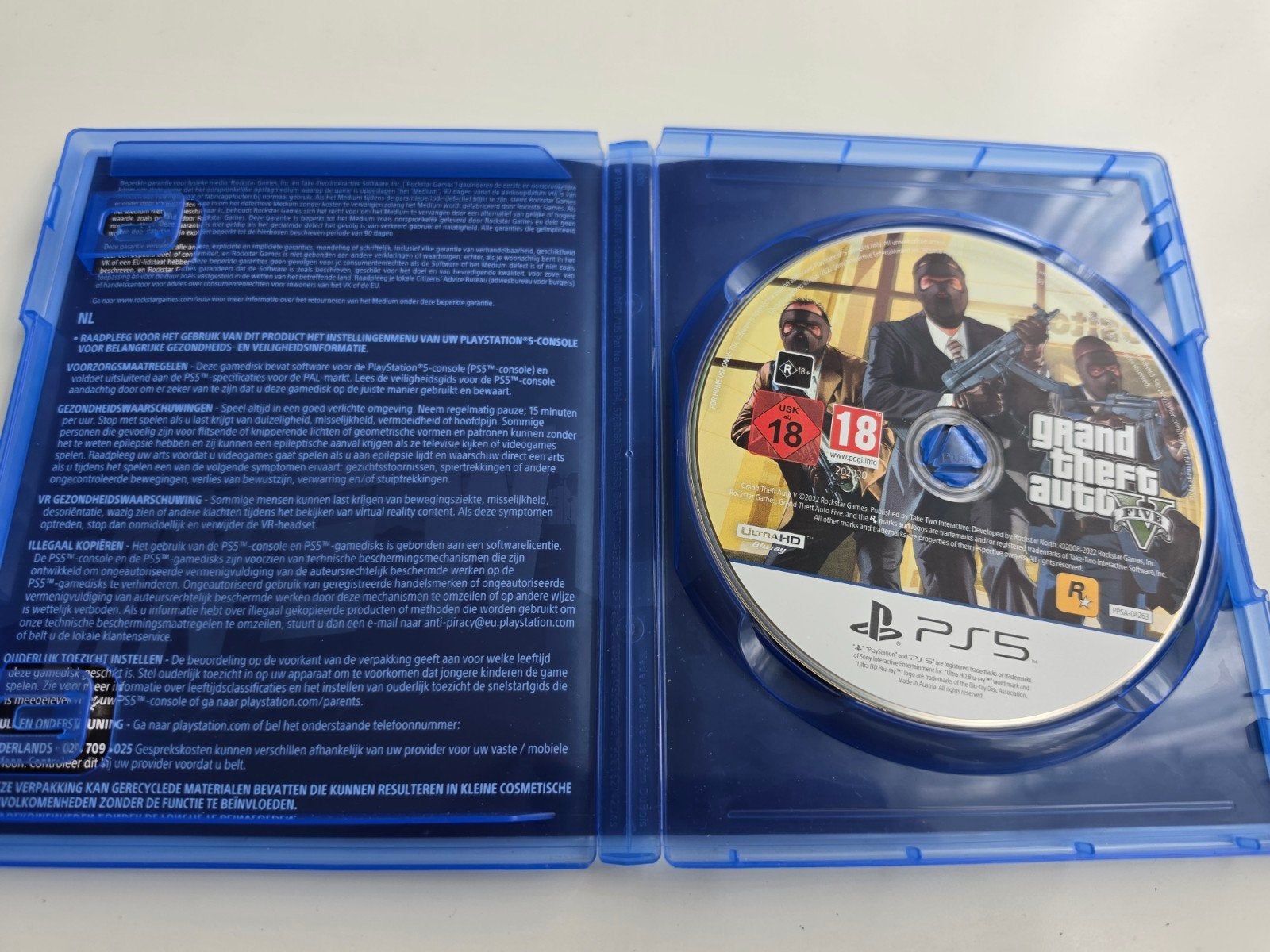 Grand Theft Auto V (GTA 5) PS5 - Zo goed als nieuw Lees, Avontuur en Actie, Online, Vanaf 18 jaar, Info@rockstargames.com