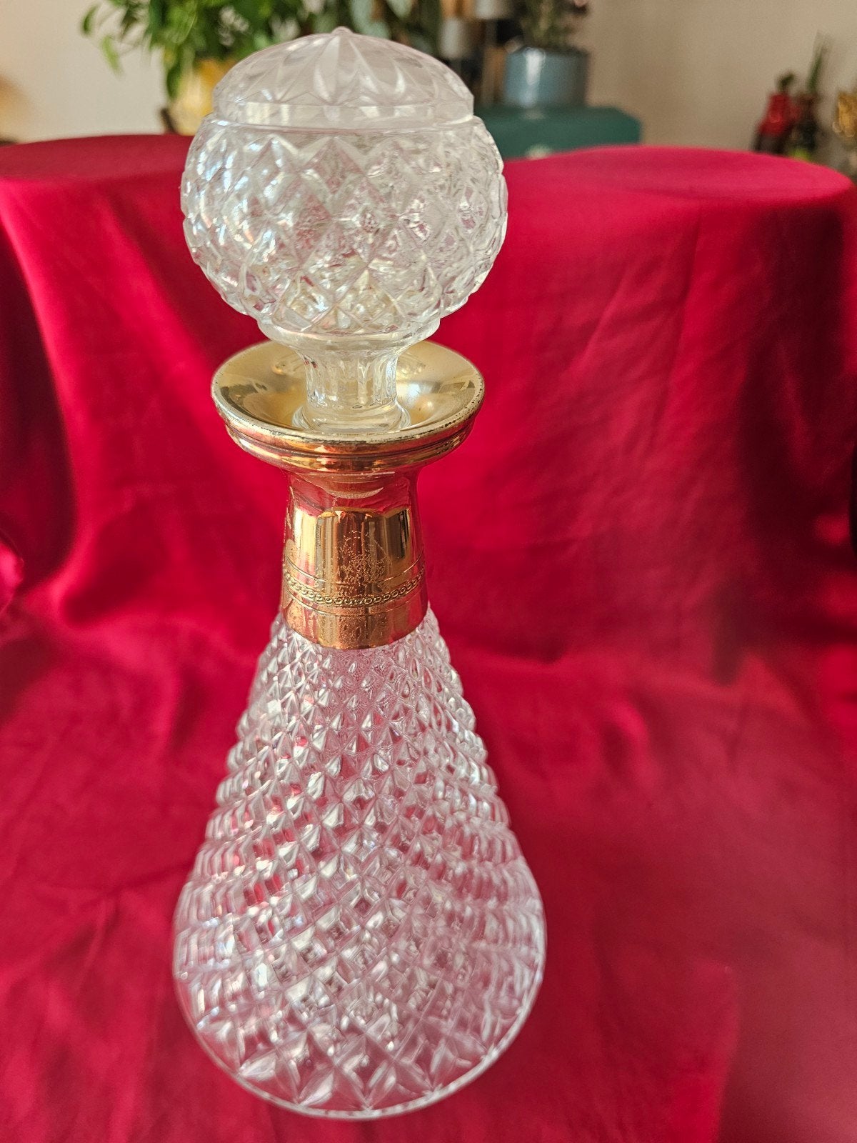 Vintage Kristallen Karaf met Gouden Accent, Ophalen of Verzenden