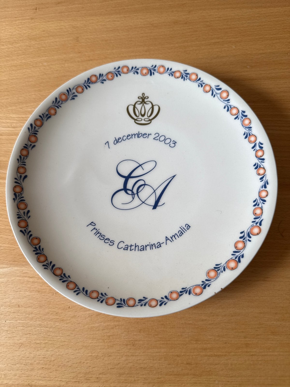 Herdenkingsbord Prinses Catharina-Amalia Schoonhoven, Ophalen of Verzenden