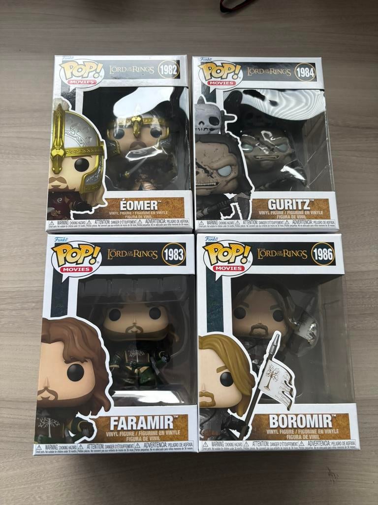 Funko Pop LOTR Éomer 1982 Guritz 1984 Faramir 1983 Boromir, Verzamelen, Ophalen of Verzenden, Funko Europe, Supportemea@funko.com