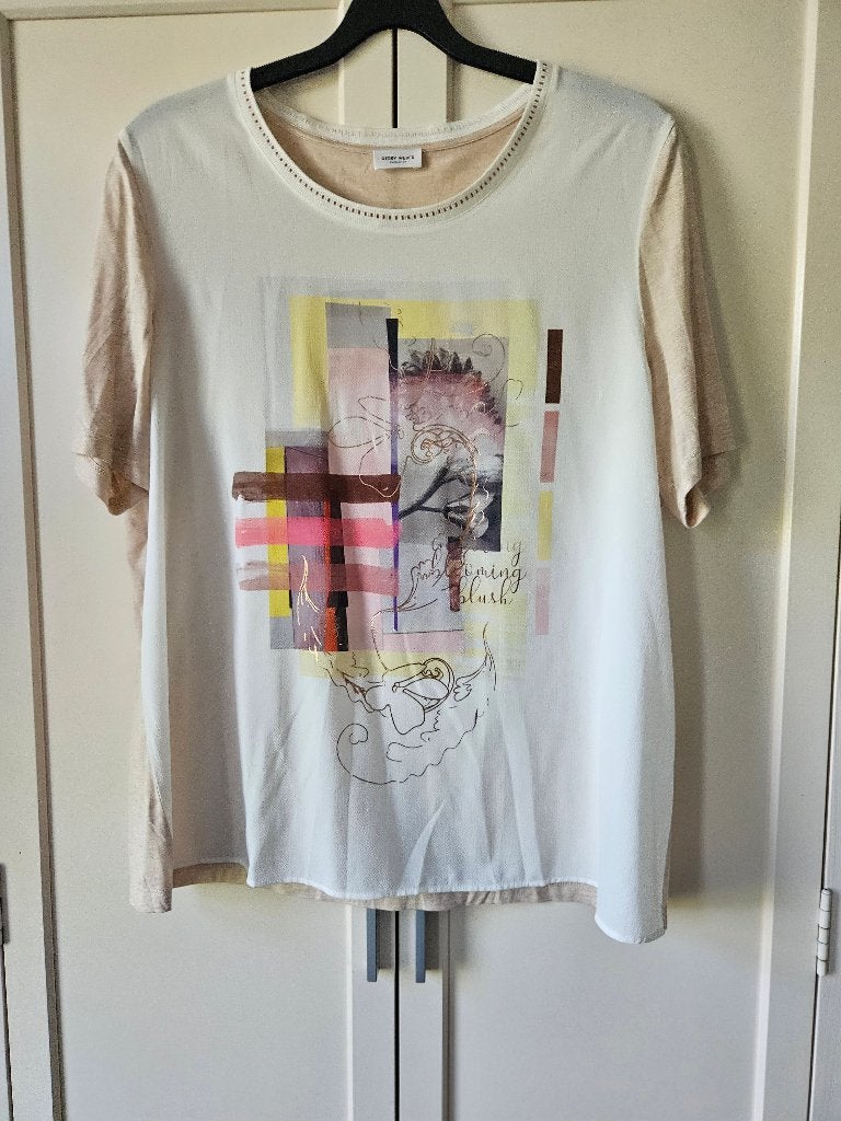 top van Gerry Weber maat 46 zgan, Beige, Zo goed als nieuw, Gerry weber, Shirt of Top
