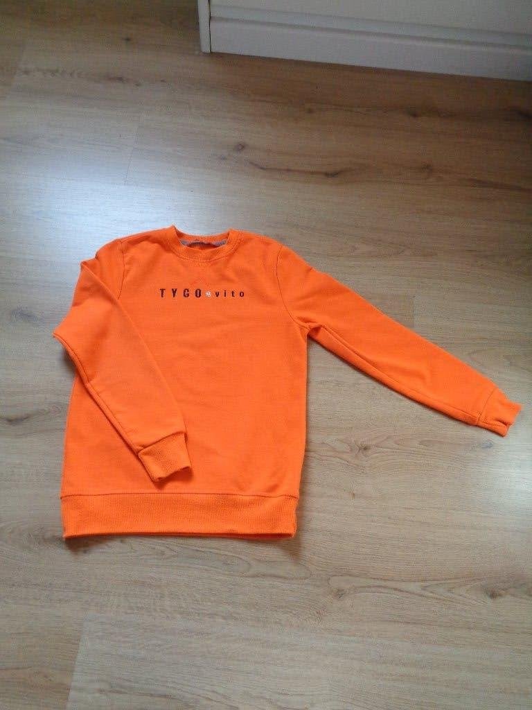Tygo&vito oranje sweater, Kinderen en Baby's, Kinderkleding | Maat 146, Gebruikt, Trui of Vest, Tygo&Vito, Ophalen of Verzenden