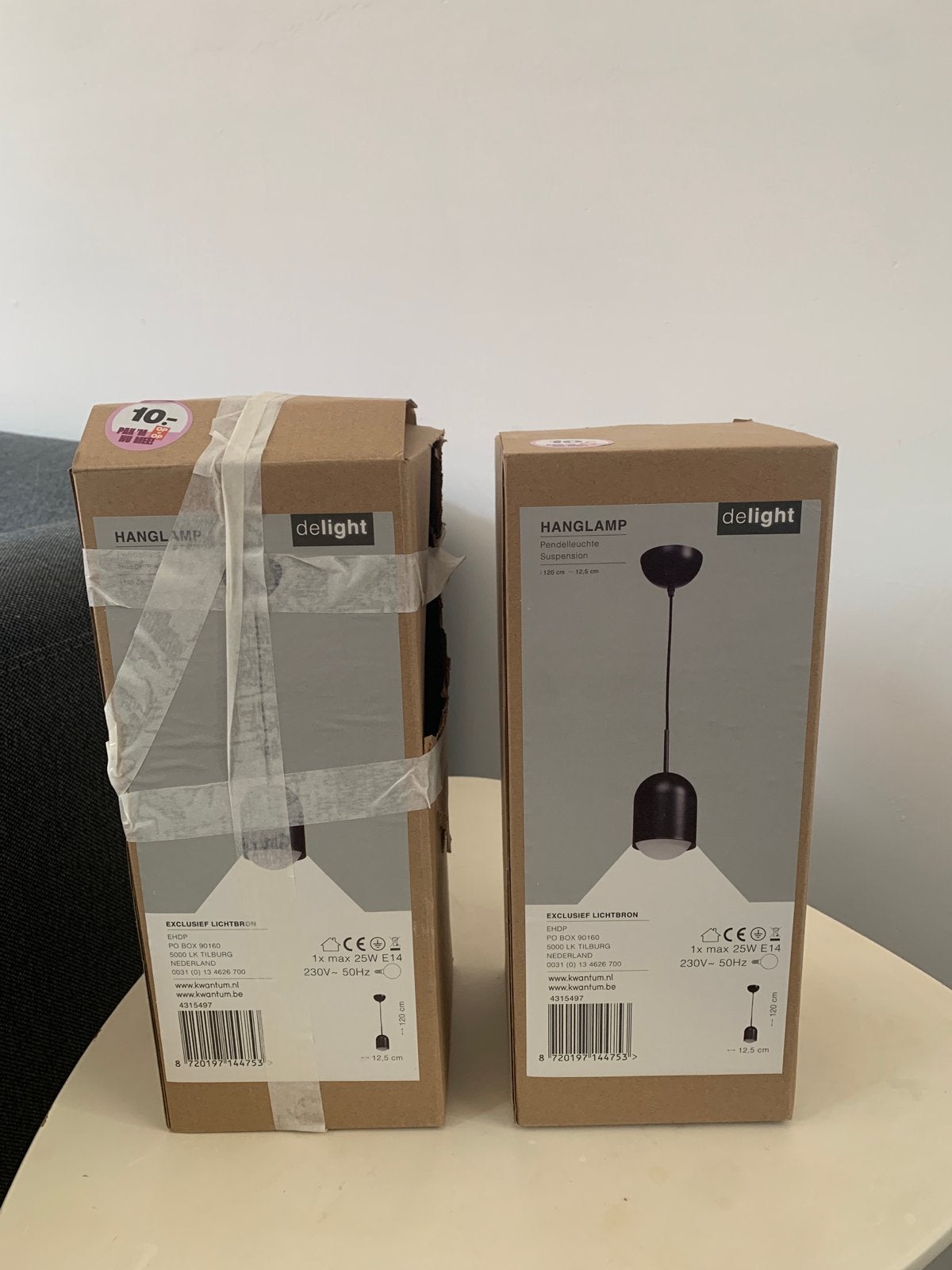 2 Nieuwe Delight Hanglampen - Eén Geopend, Eén Geseald, Ophalen, Nieuw, E14 (klein)