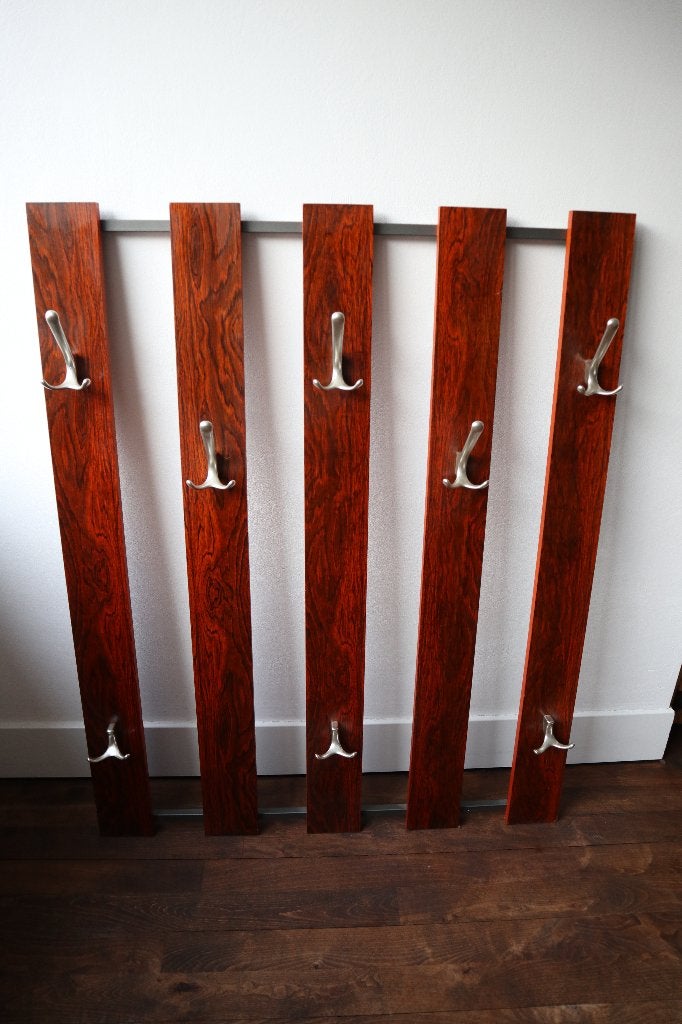Vintage wandkapstok / retro mid century deens design 60 70, 100 tot 150 cm, Zo goed als nieuw, Hout, Ophalen
