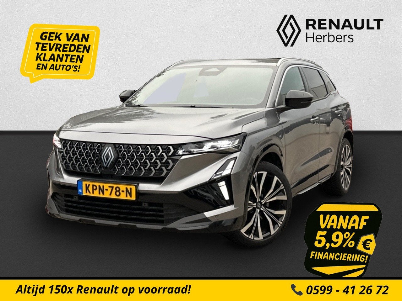 Renault Austral 1.2 E-Tech full hybrid 200 techno NIEUW MODE, Auto's, Automatische klimaatregeling, Gebruikt, 1199 cc, Leder en Stof