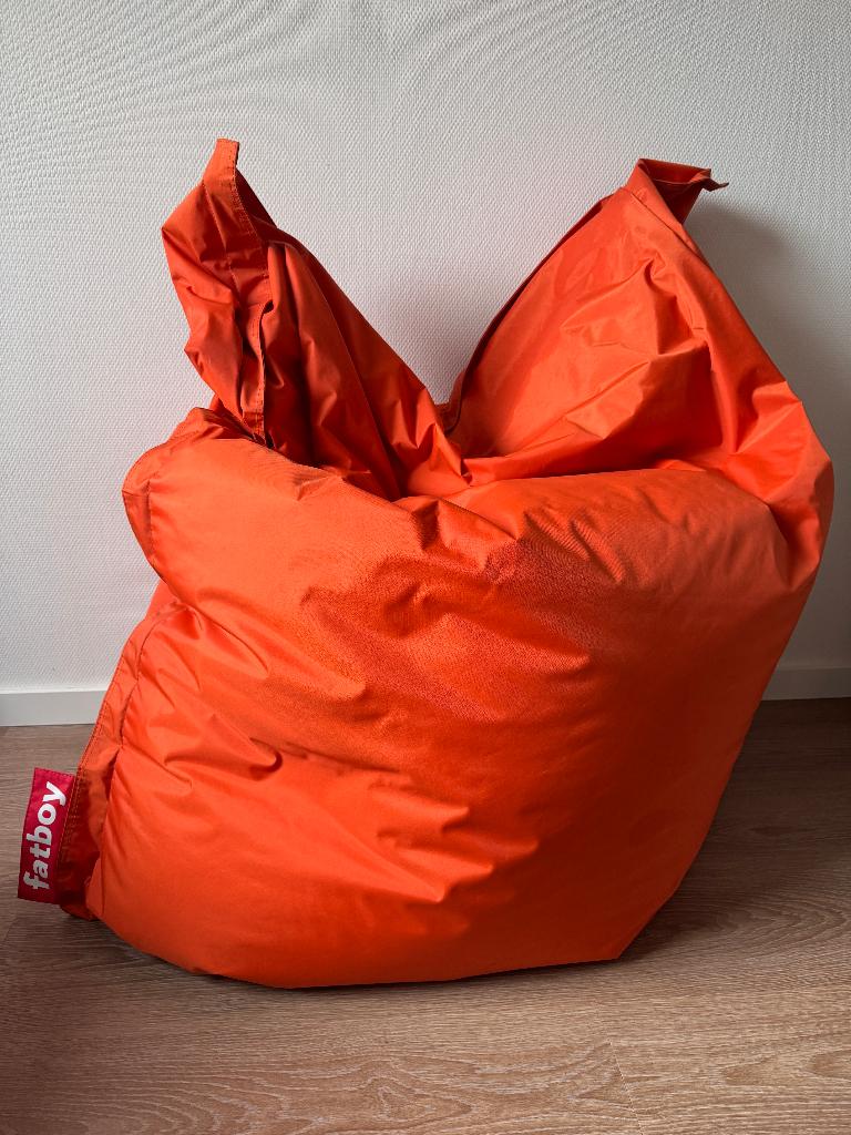 Originele Fatboy XXL zitzak oranje 140x180 cm – goede staat, Huis en Inrichting, Zitzakken, Ophalen, Zo goed als nieuw, Oranje