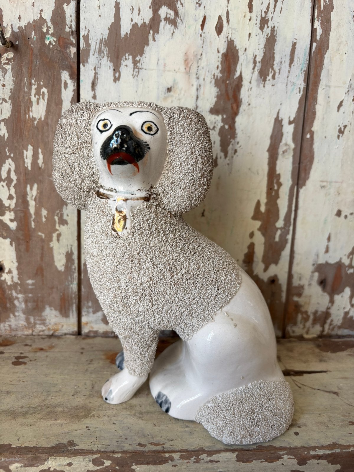 Antieke Staffordshire poedel, Antiek en Kunst, Antiek | Woonaccessoires, Ophalen of Verzenden