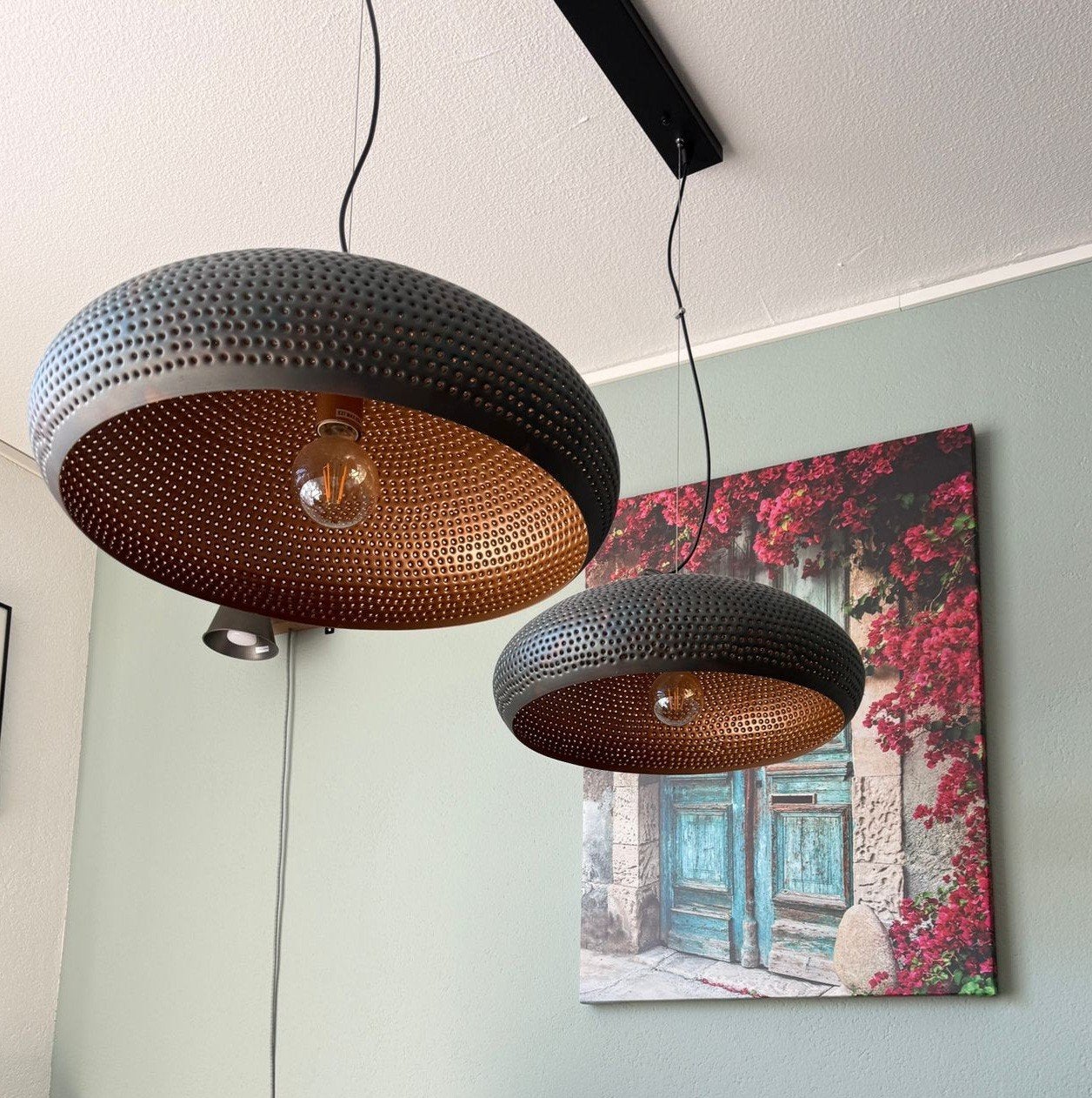 Hanglamp voor boven eettafel, Ophalen, Gebruikt, 50 tot 75 cm, Metaal