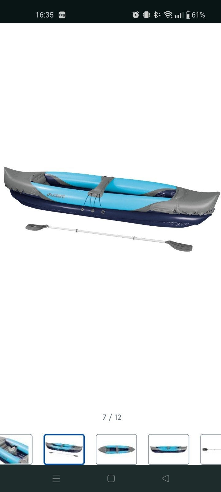 CRIVIT 2-persoons opblaasbare kajak met nieuwe buitenkant, Watersport en Boten, Kajaks, Ophalen